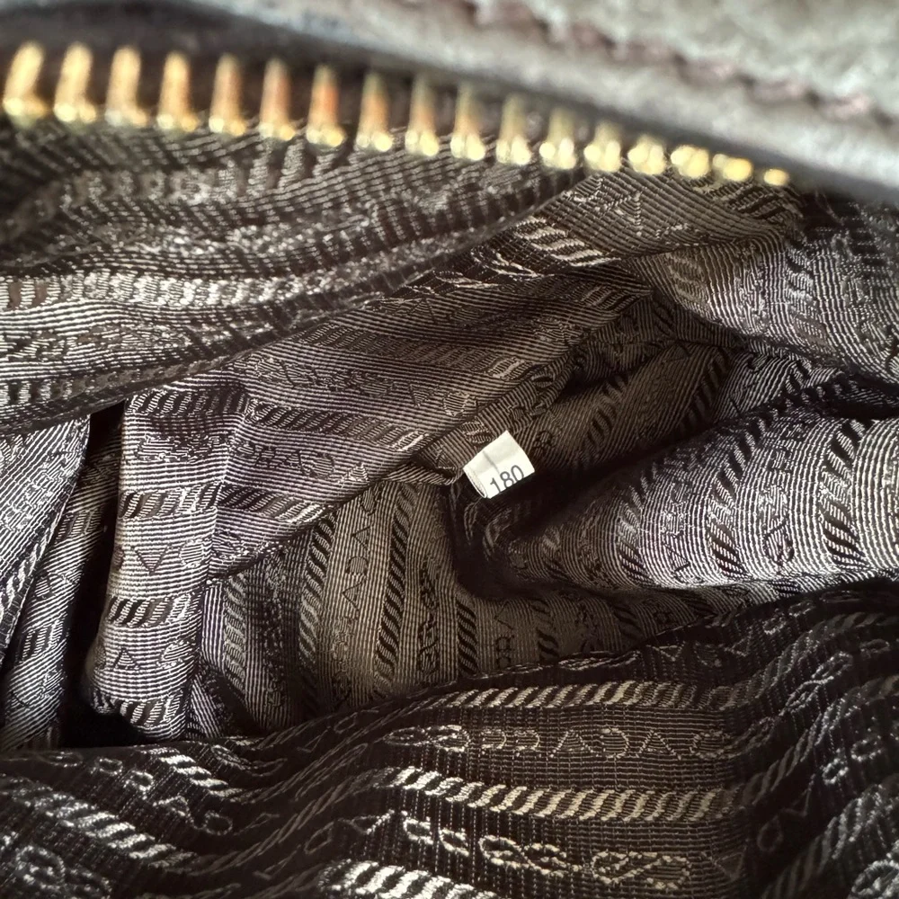 Prada Dark Gray Leather Tote Bag - Picture 6 of 16